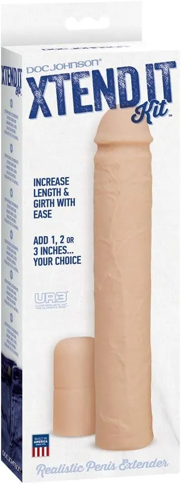Doc Johnson Xtend It Kit - Realistic and Customizable Penis Extension Kit - Add 1-to-3 inches - White