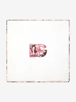 Dolce & Gabbana Baby Girls DG Rose Logo Blanket in White