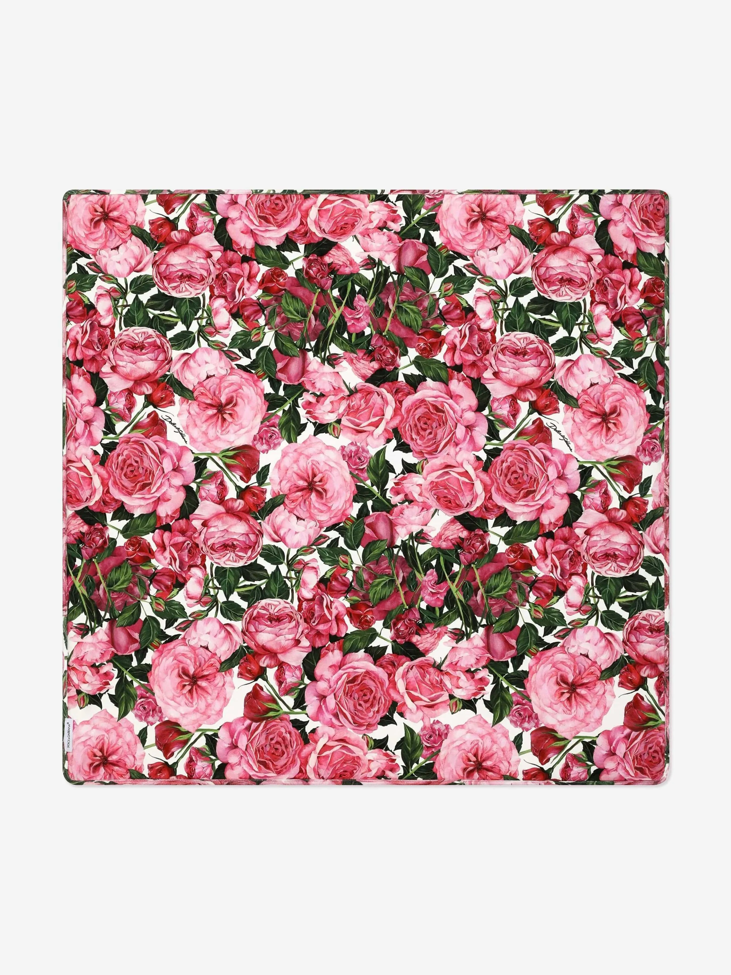 Dolce & Gabbana Baby Girls DG Rose Logo Blanket in White