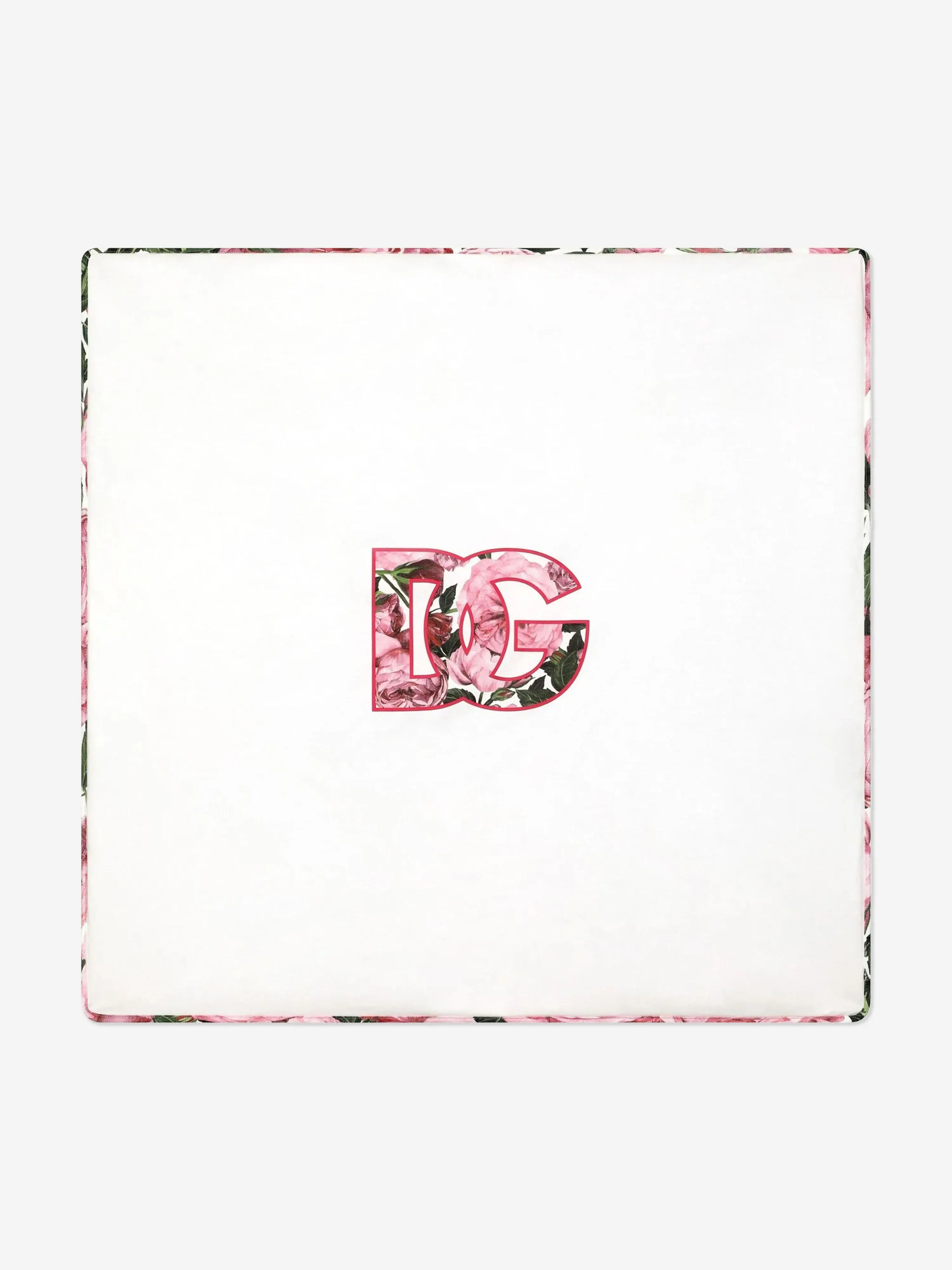 Dolce & Gabbana Baby Girls DG Rose Logo Blanket in White