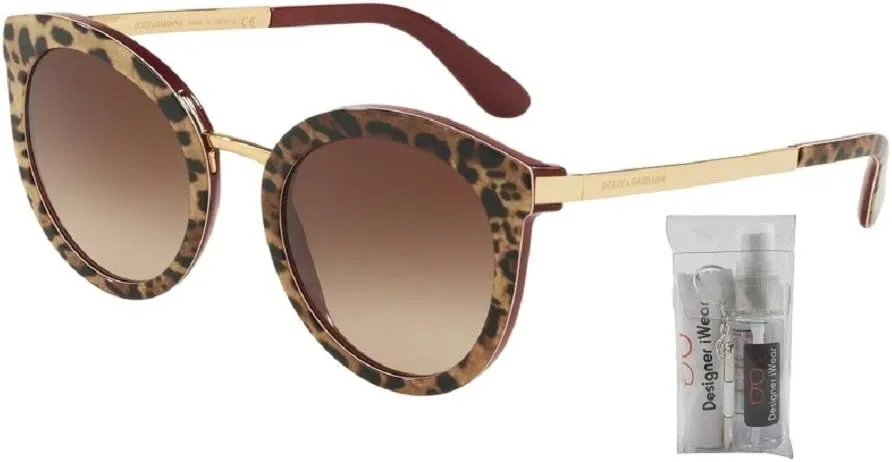 Dolce & Gabbana DG4268 Round Sunglasses For Women   BUNDLE with Designer iWear Eyewear Kit