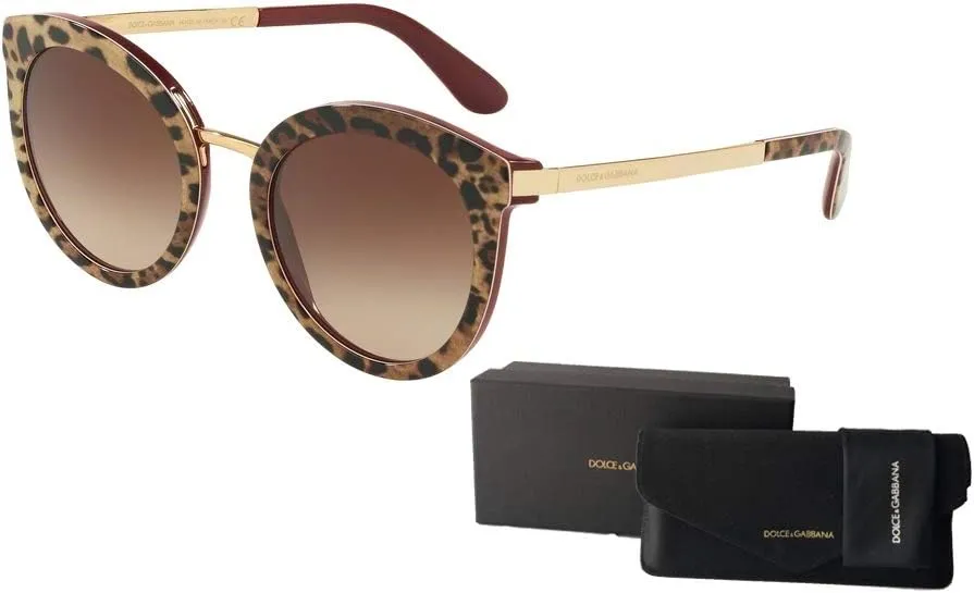 Dolce & Gabbana DG4268 Round Sunglasses For Women   BUNDLE with Designer iWear Eyewear Kit