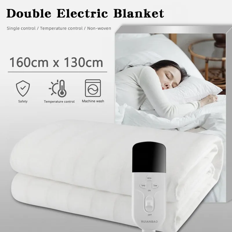 Double Electric Blankets Heated Winter Bed