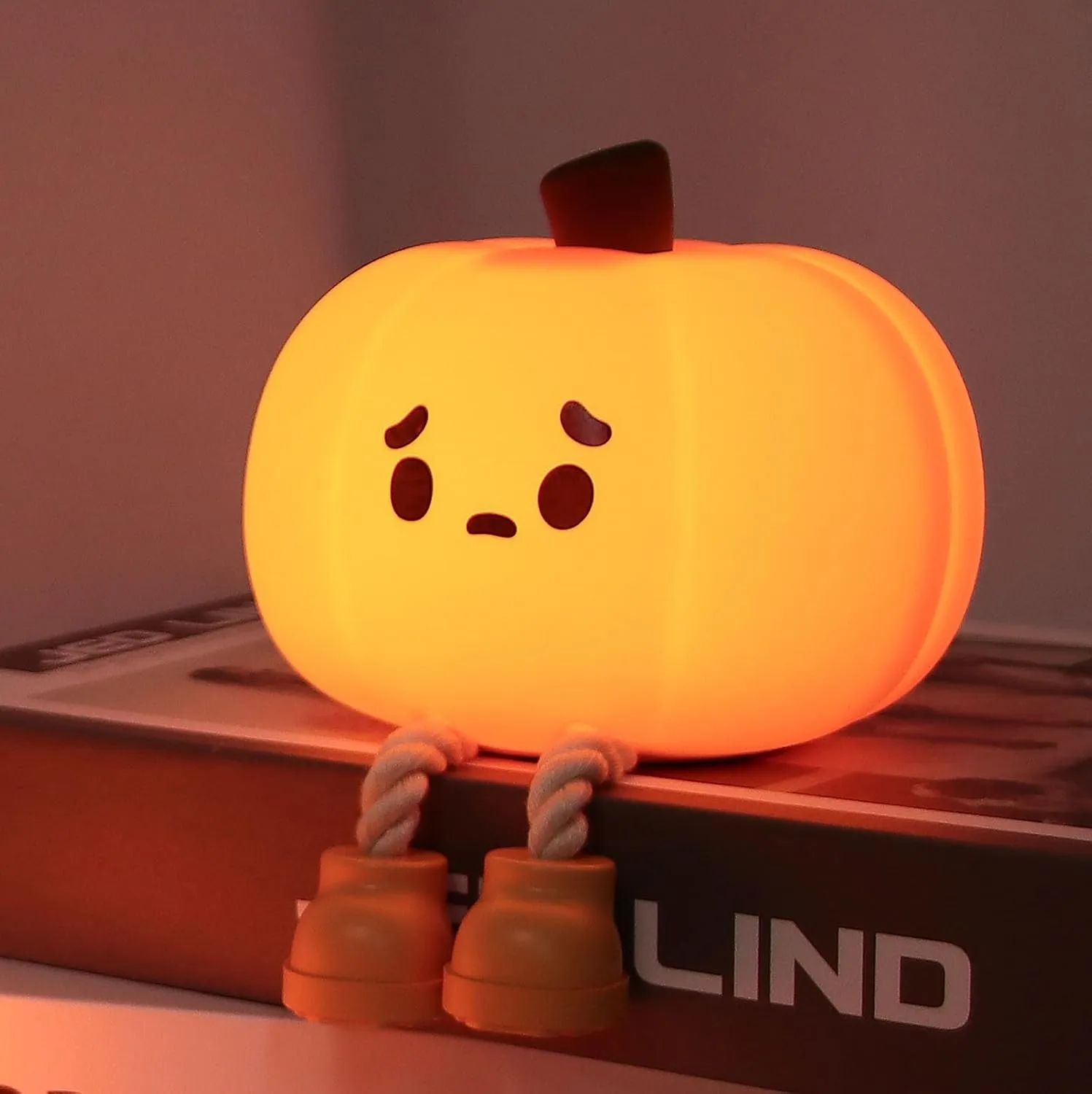 DREAMING MY DREAM Cute Pumpkin Night Light Silicone LED Lamp Rechargeable Bedside Touch Lamp,Nursery Pumpkin nightlight for Kids,Halloween Decor Toy,Breastfeeding for Baby