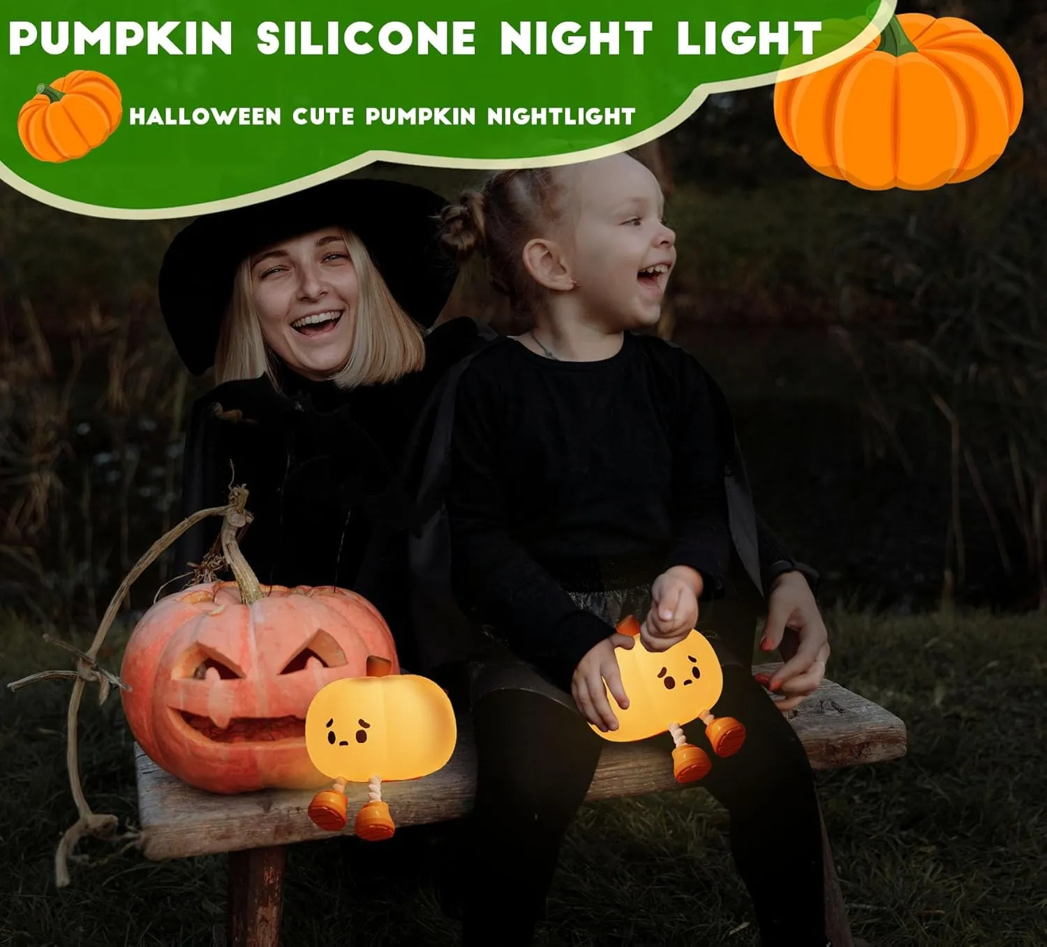 DREAMING MY DREAM Cute Pumpkin Night Light Silicone LED Lamp Rechargeable Bedside Touch Lamp,Nursery Pumpkin nightlight for Kids,Halloween Decor Toy,Breastfeeding for Baby