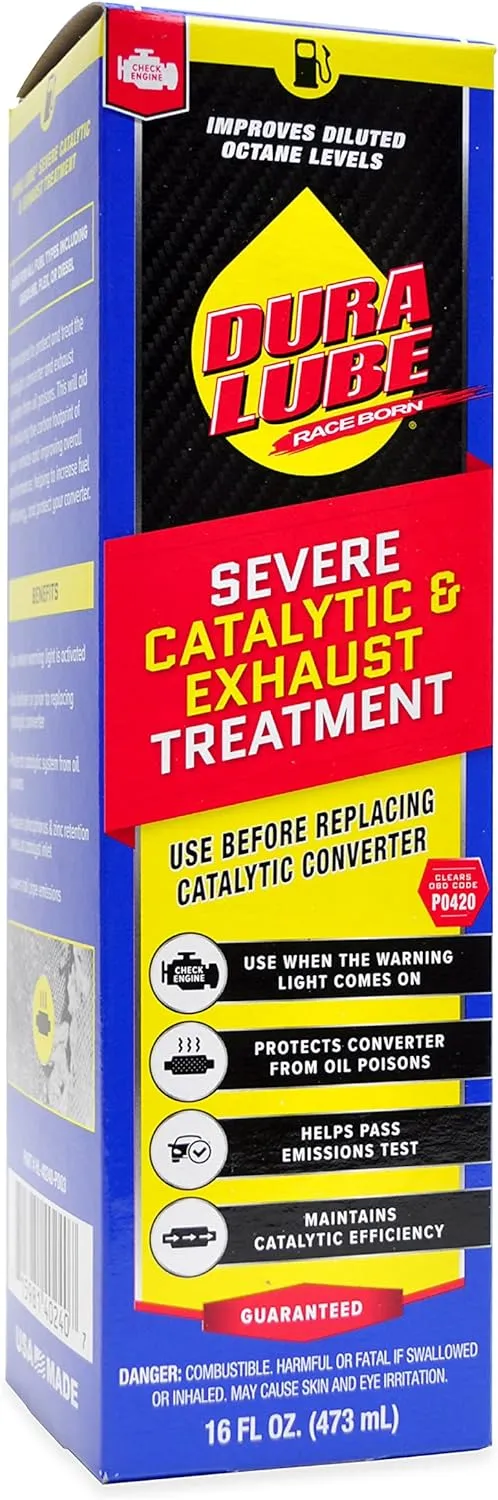 DURA LUBE 2 Pack Severe Catalytic and Exhaust Treatment Cleaner Fuel Additive, 16 fl. Oz, 2-Pack Combo Pack
