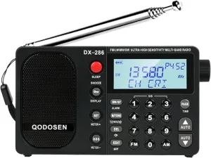 DX-286 Portable Shortwave AM FM LW SW Radio With TEF6686 Chip - Ultra High Sensitivity Full Band for Kitchen, Desk, Bedroom, Office and Outdoors