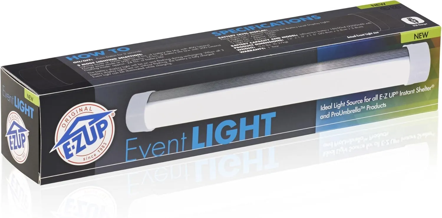 E-Z UP Canopy Event LED Light, Rechargeable, 400 Lumens (Pack of 1)