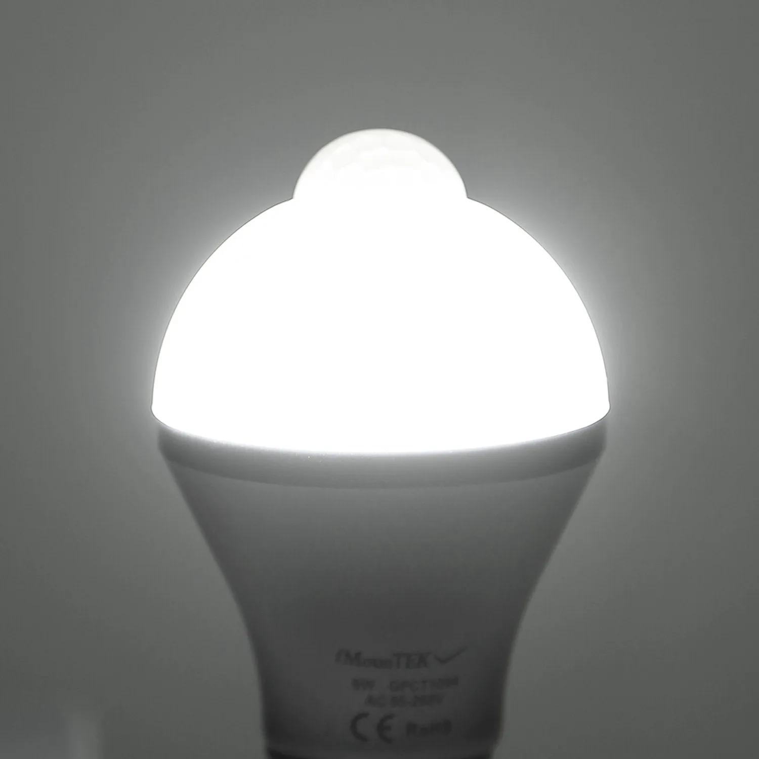 E27 Motion Sensor Light Bulb 1000LM 6500K Dust to Dawn Automatic