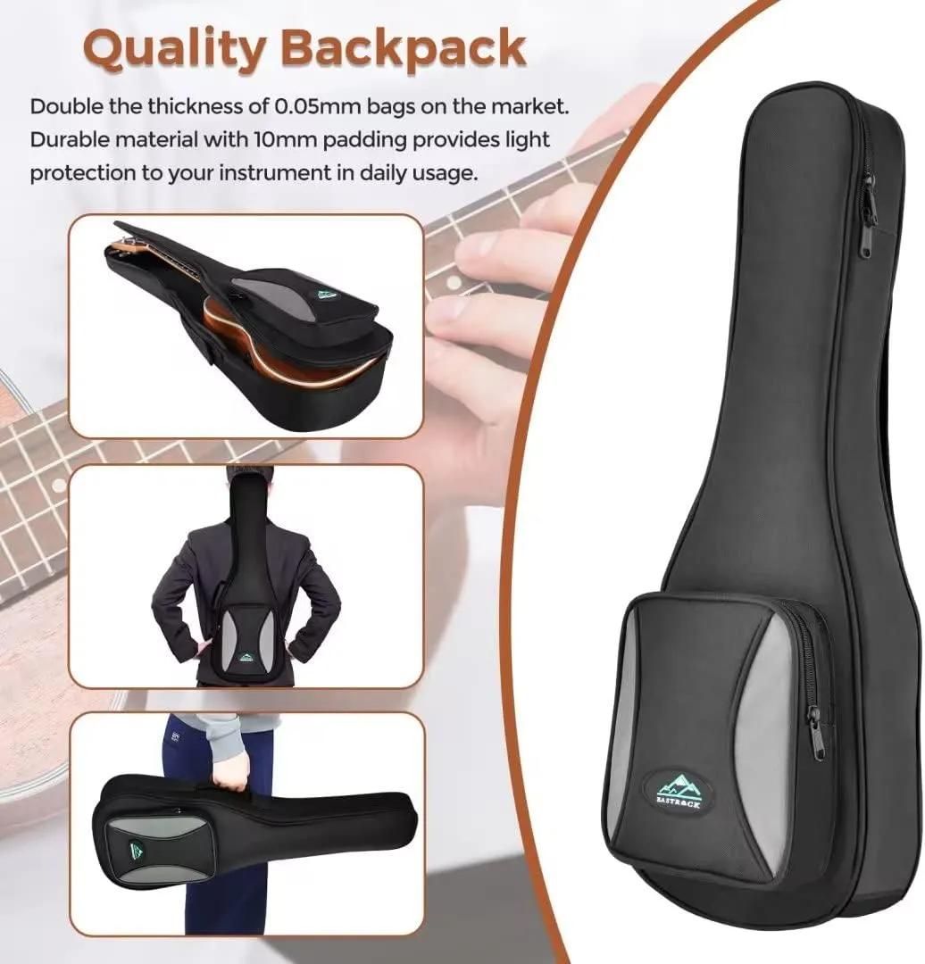 EASTROCK Concert Ukelele Sapele Beginner Electric Built-in Equalizer Ukulele 23 inch Big Package Kit. Ukulele Ukalalee Suitable for adults, Beginners. (23-Sapele-EQ)