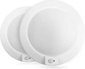 ECOELER PIR Motion Sensor Ceiling Light, 3CCT Selectable Occupancy Light with Time Countdown & Dusk-to-Dawn Sensor, 16W 1000Lm, Motion Light for Garage, Hallway, Stairwell, 2 Pack