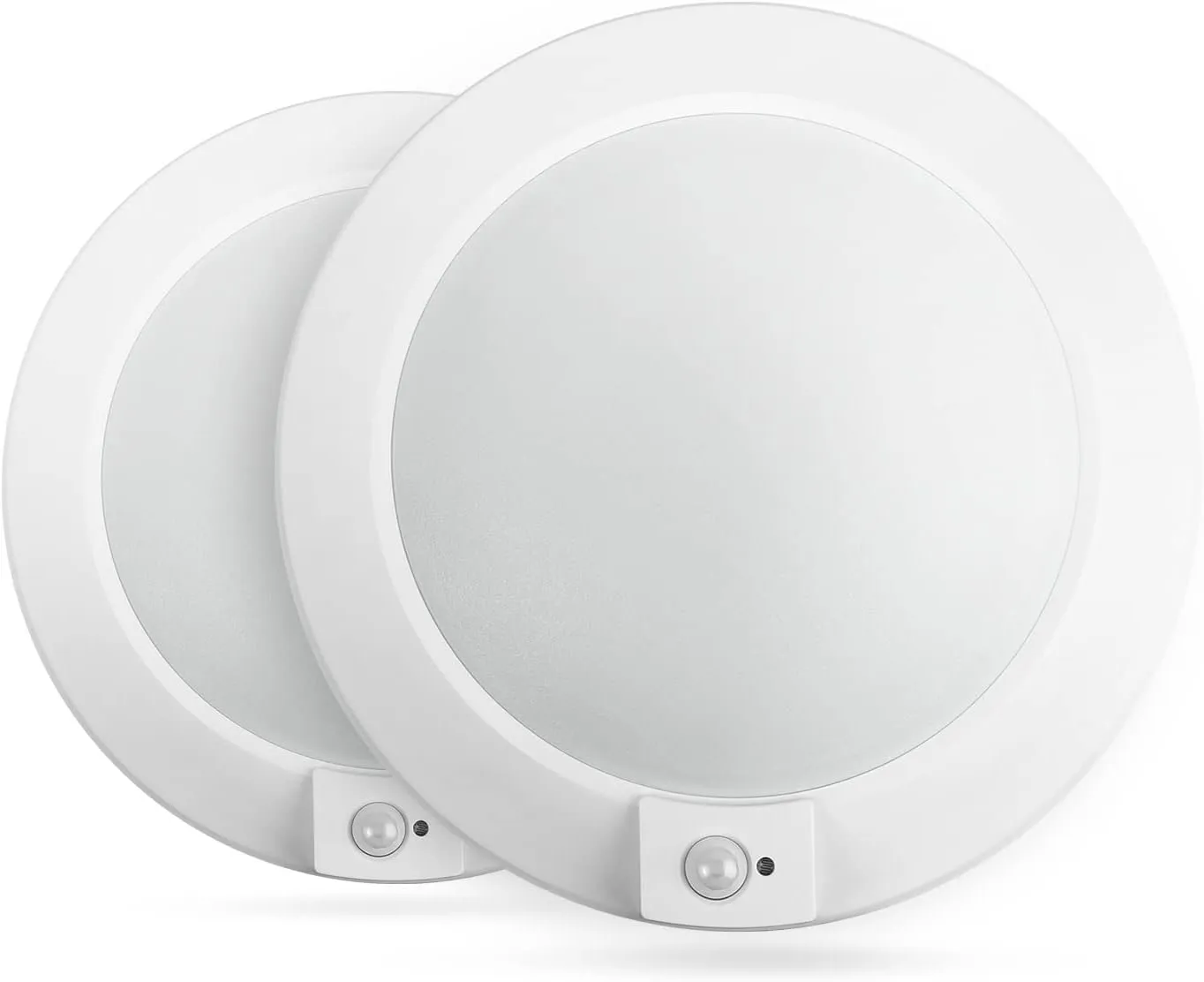 ECOELER PIR Motion Sensor Ceiling Light, 3CCT Selectable Occupancy Light with Time Countdown & Dusk-to-Dawn Sensor, 16W 1000Lm, Motion Light for Garage, Hallway, Stairwell, 2 Pack