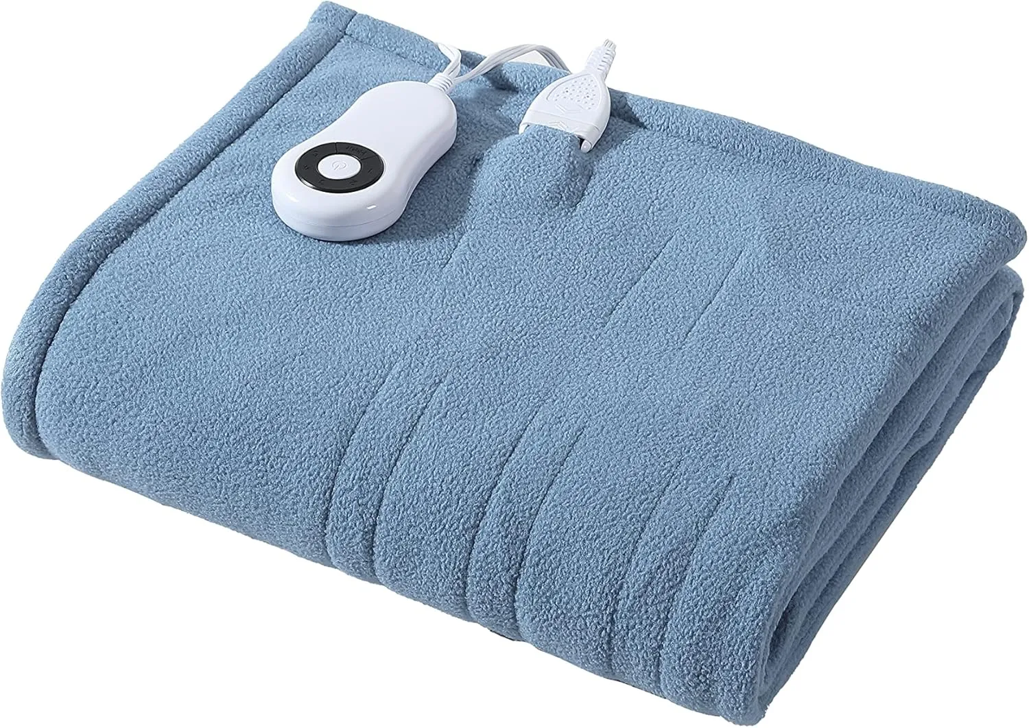 Eddie Bauer - Throw Blanket, Soft & Plush Heated Blanket, Cozy Fleece Bedding with Sherpa Reverse, 5 Heat Setting, Chambray Blue