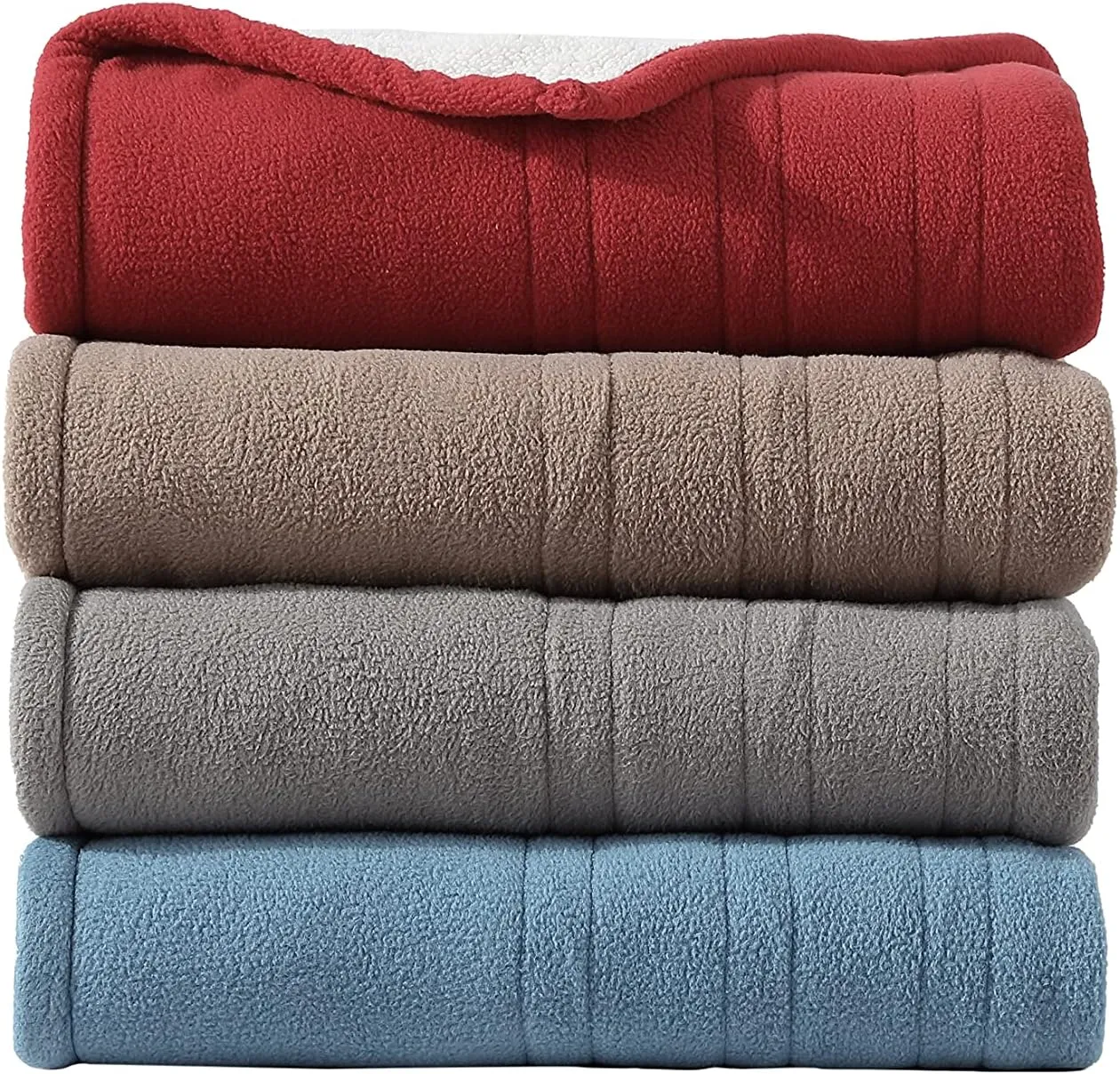 Eddie Bauer - Throw Blanket, Soft & Plush Heated Blanket, Cozy Fleece Bedding with Sherpa Reverse, 5 Heat Setting, Chambray Blue