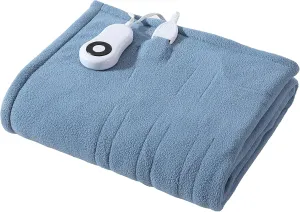 Eddie Bauer - Throw Blanket, Soft & Plush Heated Blanket, Cozy Fleece Bedding with Sherpa Reverse, 5 Heat Setting, Chambray Blue
