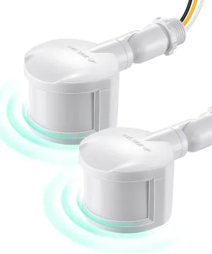 EDISHINE 2 Pack Motion Sensor, 180-Degree Replacement Motion Detector for Outdoor Lights, Adjustable Time & Detection Range Up to 60FT, 3 Modes PIR Motion Sensor for Floodlight, White, UL Listed