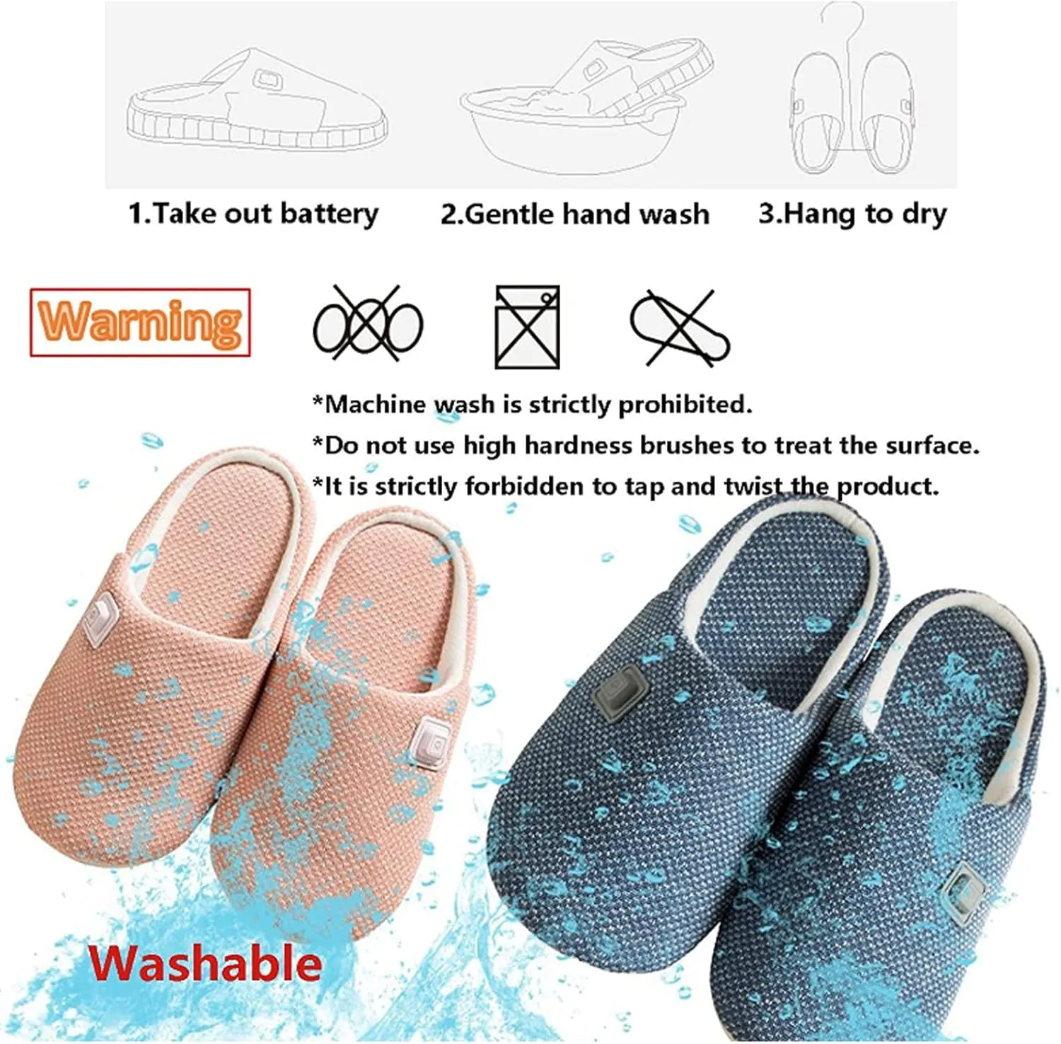EEUK Heated Slippers Rechargeable, Foot Warmer USB Heating Electric Shoe Foot Warmer Winter Cold Weather Shoes House Shoes Keep Women Men Foot Warmer, Comfortable(Size:39-40,Color:Blue)