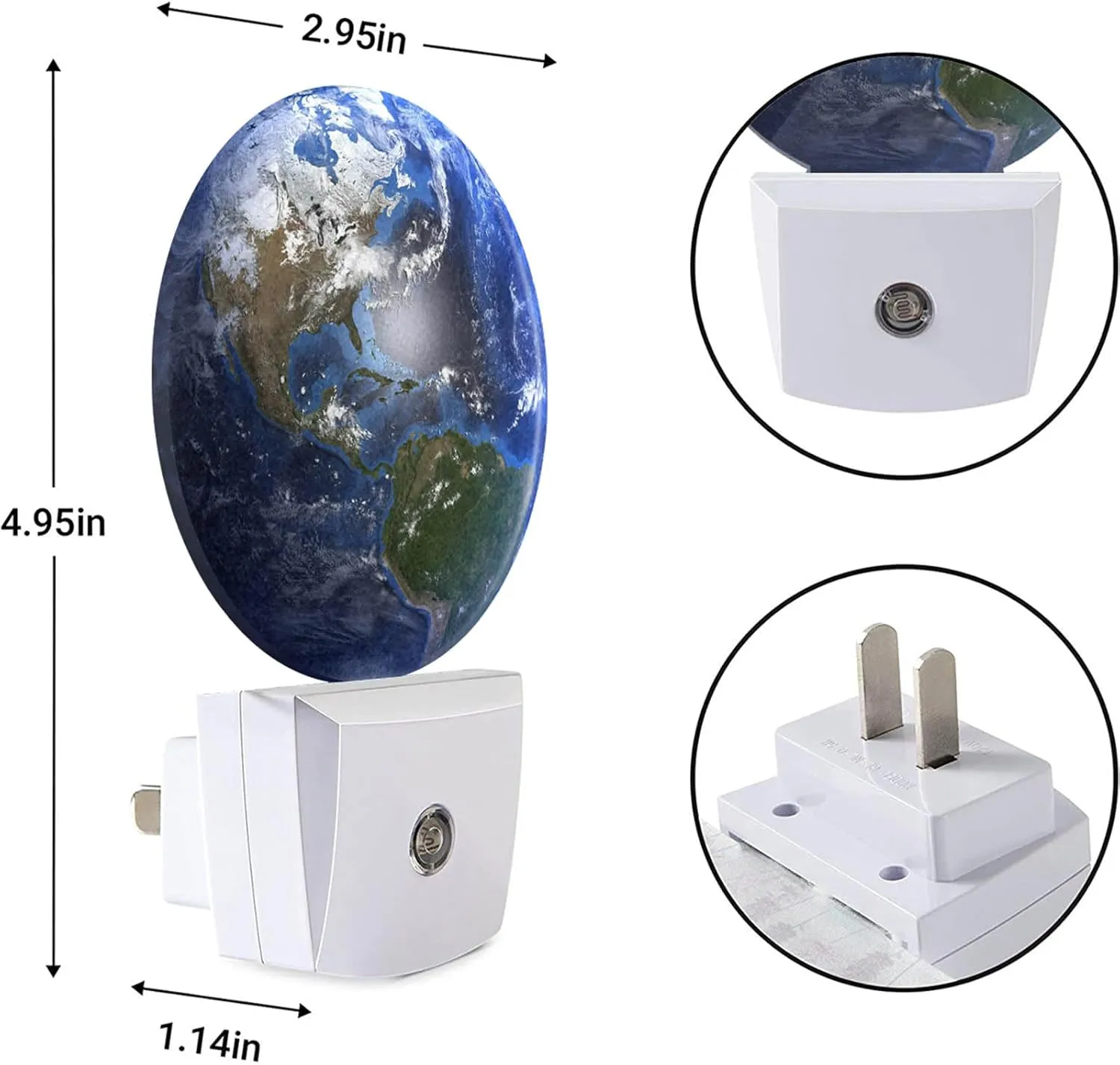 EKOBLA Earth Novelty Night Lamp Blue Planet Ocean Mountain Space Universe Night Lights Plug into Wall Auto Sensor LED for Boys Girls Men Women Home Decor Holiday Gifts