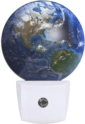 EKOBLA Earth Novelty Night Lamp Blue Planet Ocean Mountain Space Universe Night Lights Plug into Wall Auto Sensor LED for Boys Girls Men Women Home Decor Holiday Gifts