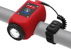 Electric Bike Horn Bike Light 2 in 1, Bicycle Horn Bell with Wide Angle Floodlight, IPX5 Waterproof with USB Rechargeable, 110db Loud Alarm