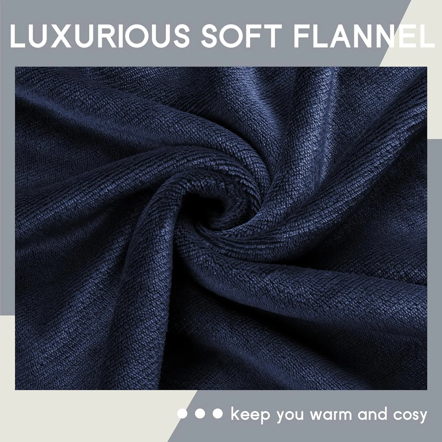 Electric Blanket Full Size 72''x84'', Soft Flannel Heated Blanket with 10 Hour Auto Off - 5 Heat Settings - Machine Washable - Blue