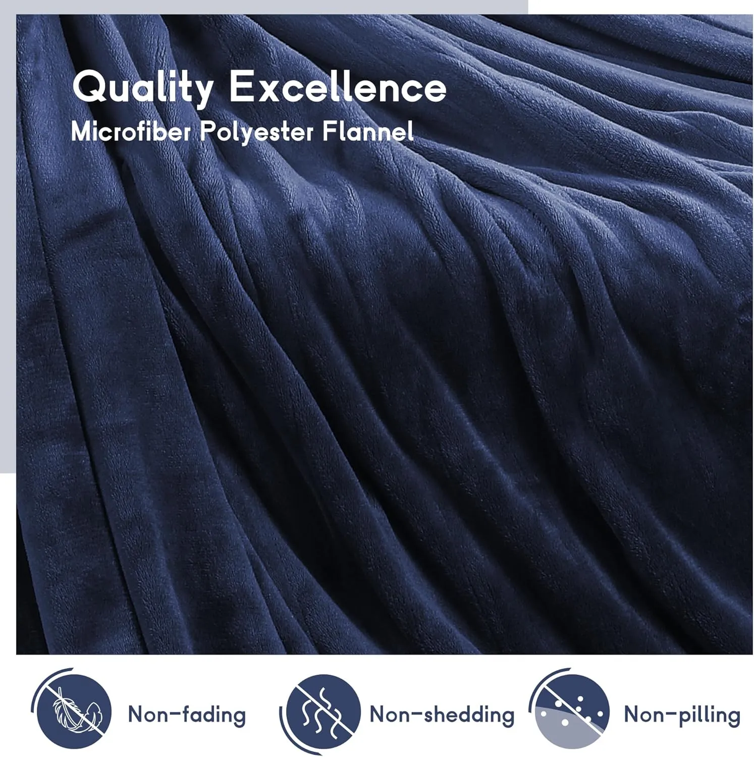 Electric Blanket Full Size 72''x84'', Soft Flannel Heated Blanket with 10 Hour Auto Off - 5 Heat Settings - Machine Washable - Blue