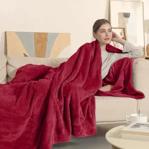 Electric Blanket Full Size, Super Soft Cozy Upgraded Flannel Heated Blanket with 6 Heating Levels & 1-10 Hours Auto Off, Fast Heating Blanket for Home Office, Machine Washable, 72" x 84", Burgundy