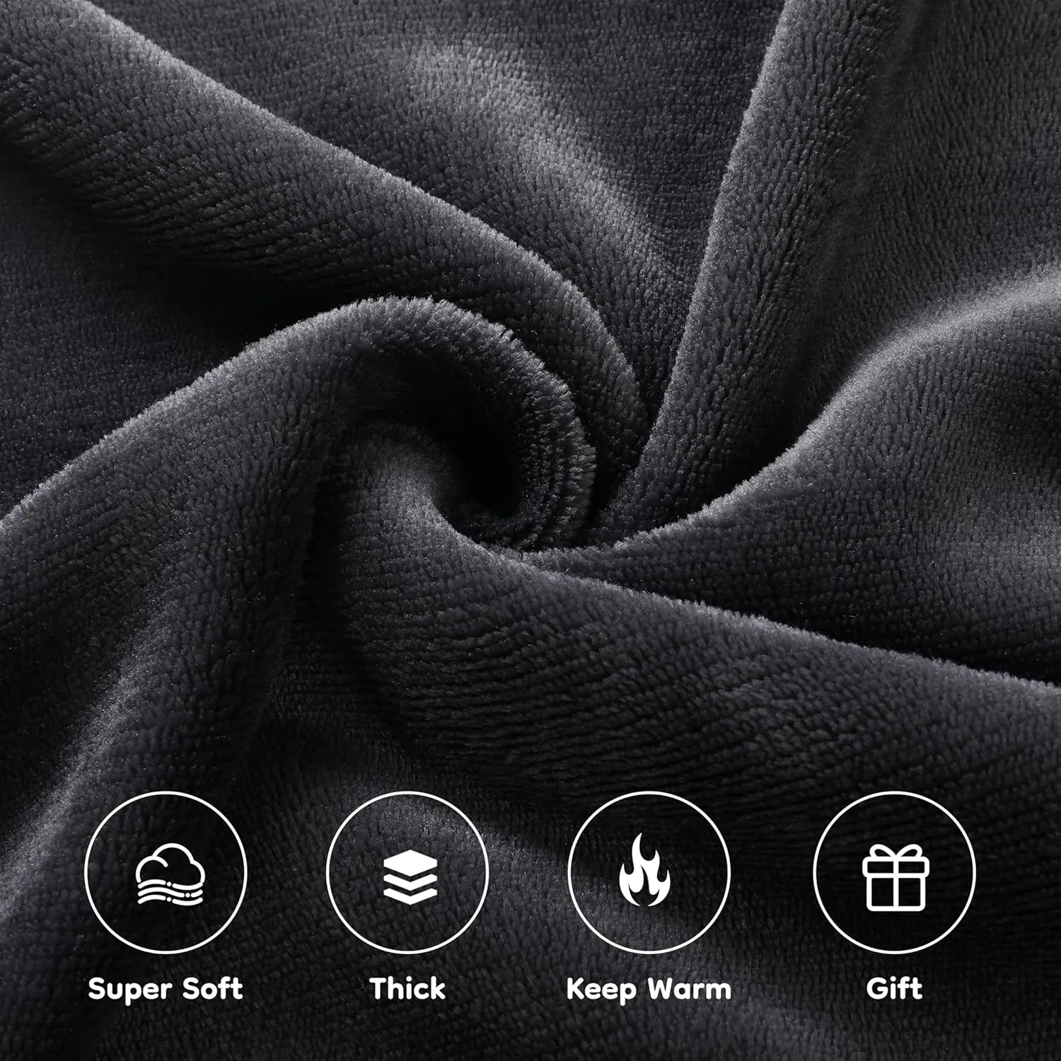 Electric Heated Blanket 72" x 84" Full Size Breathable Warm Flannel Heated Blanket with 4 Heating Levels & 10 Hours Auto Shut off, Control Temperature and Washable, For Sofa and Bed - Dark Grey