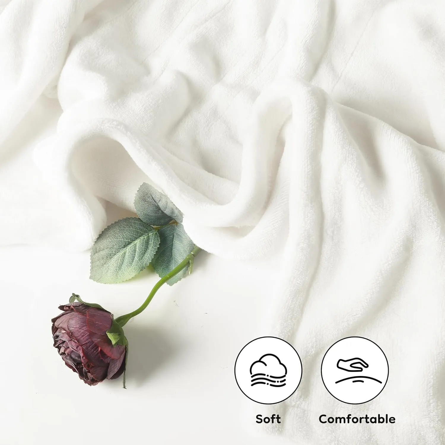 Electric Heated Blanket 72" x 84" Full Size Breathable Warm Flannel Heated Blanket with 4 Heating Levels & 10 Hours Auto Shut Off, Control Temperature and Washable, for Sofa and Bed White