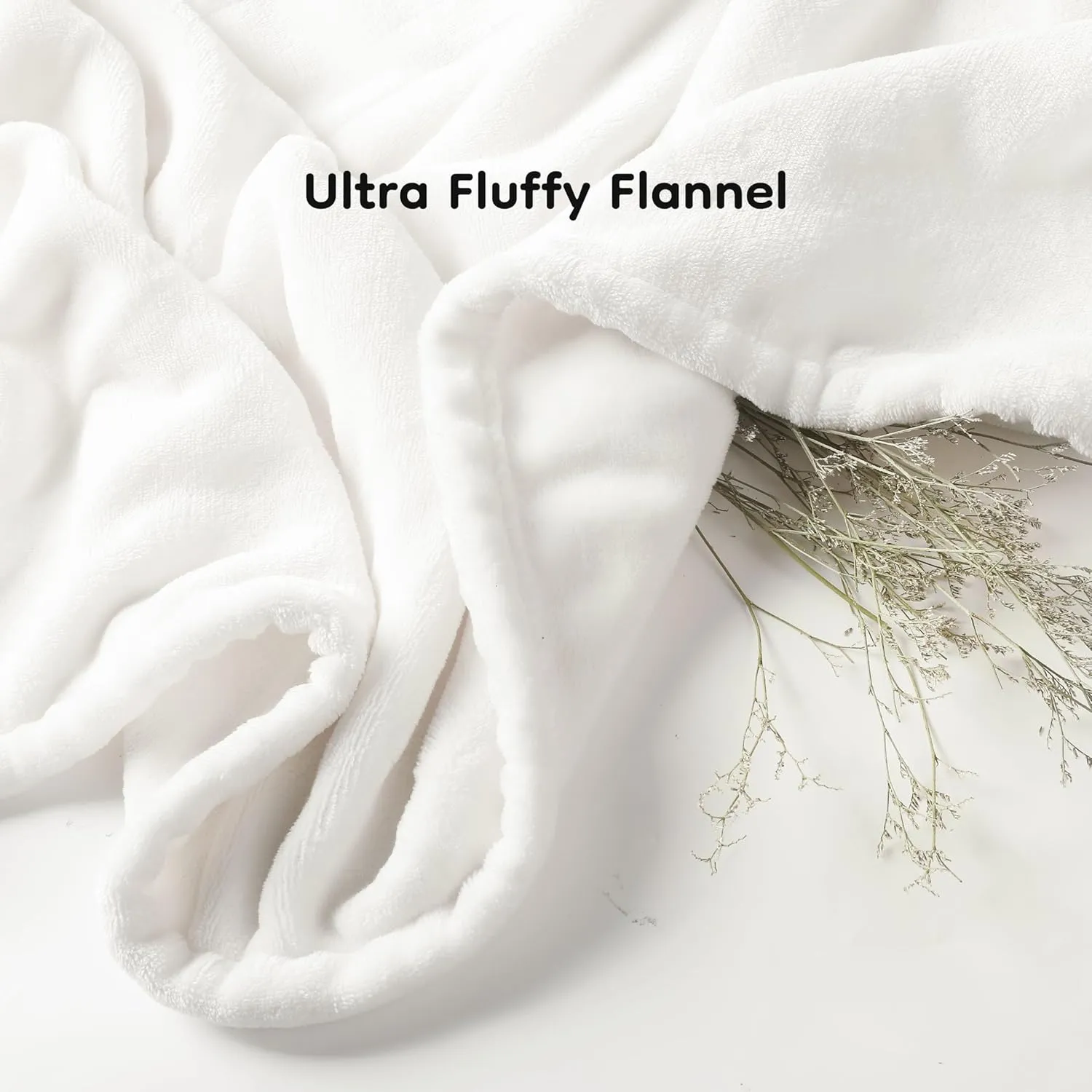 Electric Heated Blanket 72" x 84" Full Size Breathable Warm Flannel Heated Blanket with 4 Heating Levels & 10 Hours Auto Shut Off, Control Temperature and Washable, for Sofa and Bed White