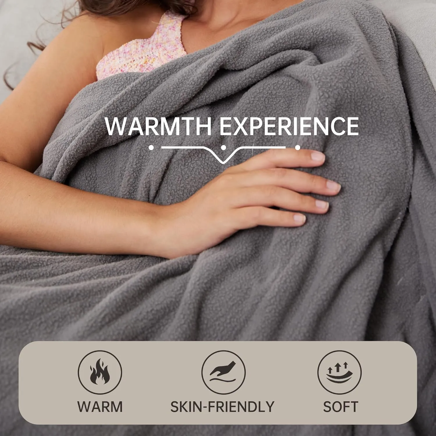 Electric Heated Blanket 72"x 84" Full Size, 4 Heating Levels and 10-Hour Auto Off, Lightweight and Breathable - Ash Grey