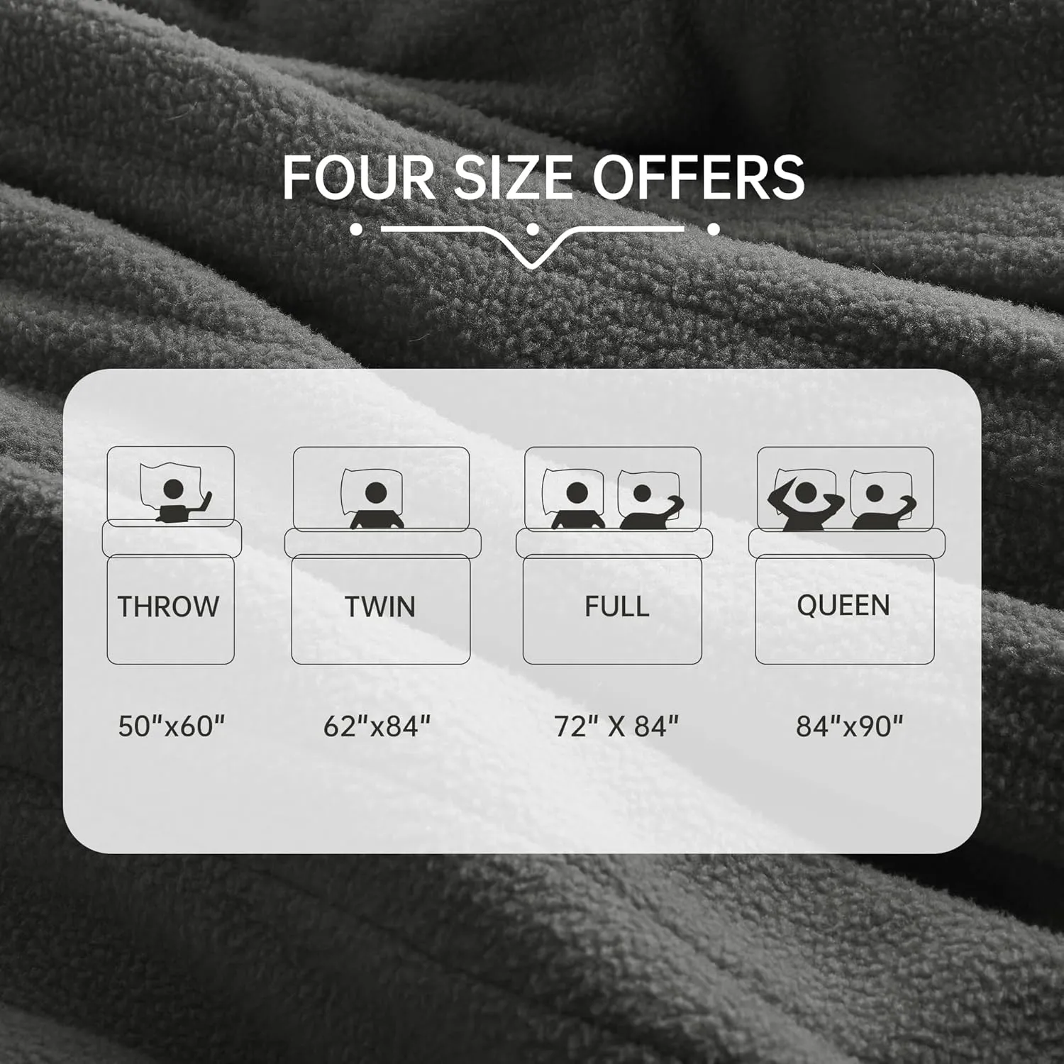 Electric Heated Blanket 72"x 84" Full Size, 4 Heating Levels and 10 Hours Auto Off, Lightweight and Breathable - Boulder Grey