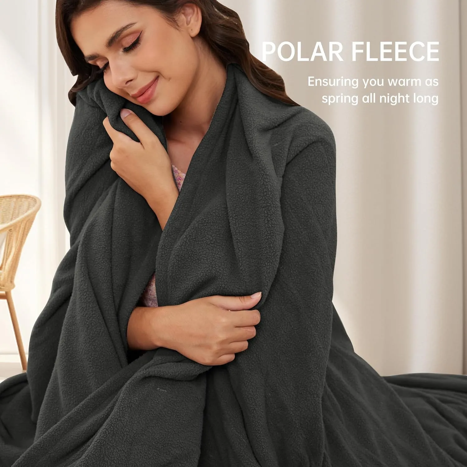 Electric Heated Blanket 72"x 84" Full Size, 4 Heating Levels and 10 Hours Auto Off, Lightweight and Breathable - Boulder Grey
