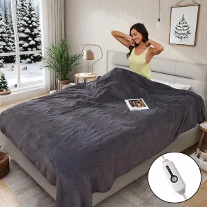Electric Heated Blanket 72"x84" Full Size, Soft Coral Fleece with 4 Heating Levels and 10 Hours Auto-Off, Machine Washable, Cozy Plush Fabric for Home, Dark Gray