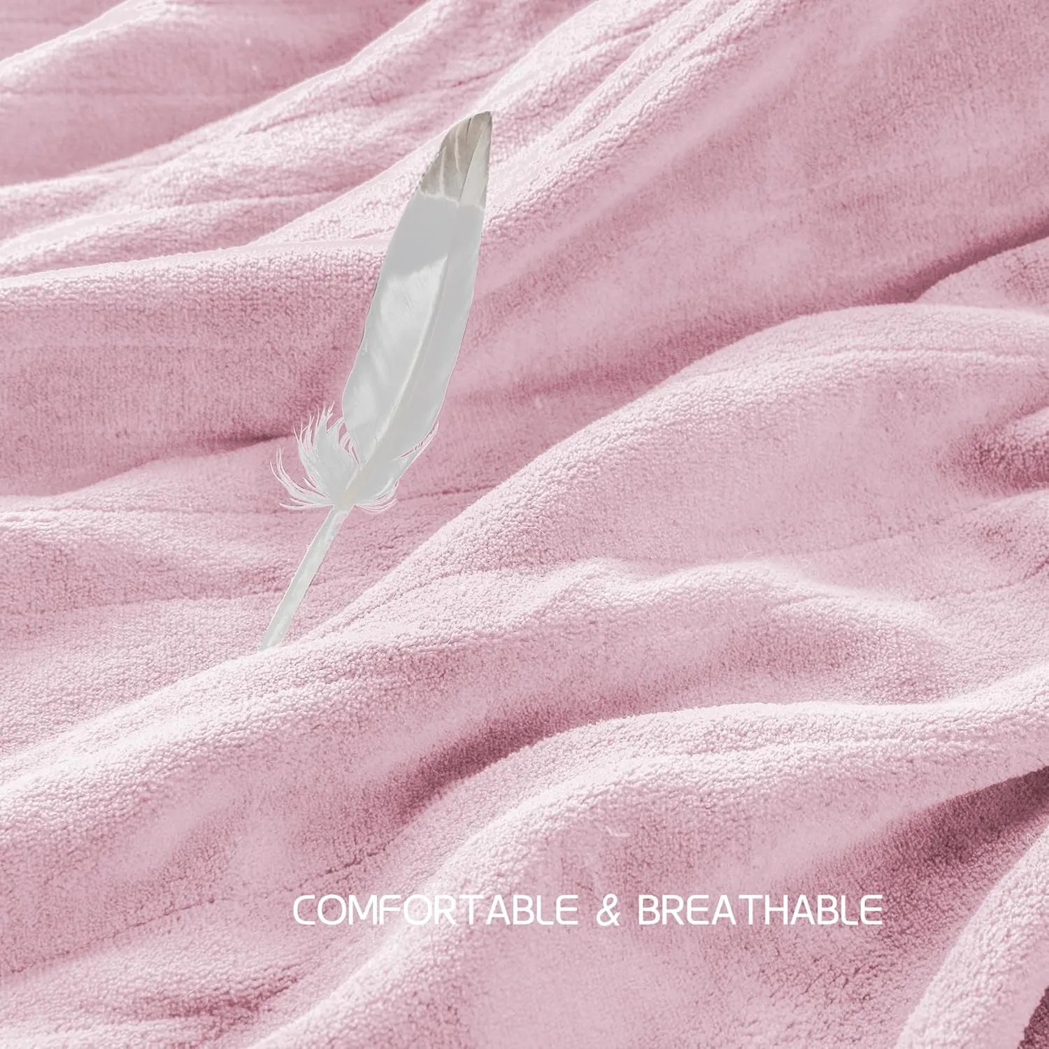 Electric Heated Blanket 72"x84" Full Size, Soft Coral Fleece with 4 Heating Levels and 10 Hours Auto-Off, Machine Washable, Cozy Plush Fabric for Home, Pale Pink