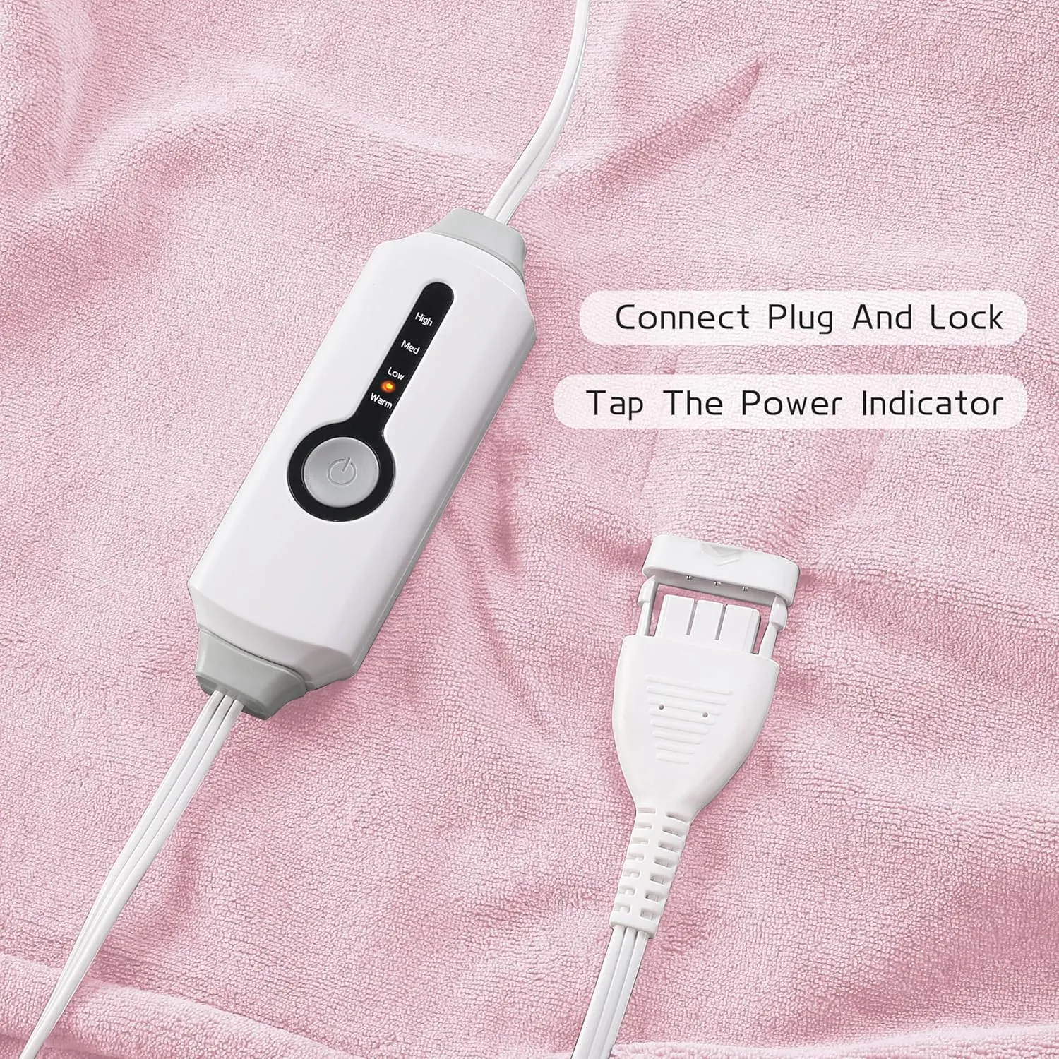 Electric Heated Blanket 72"x84" Full Size, Soft Coral Fleece with 4 Heating Levels and 10 Hours Auto-Off, Machine Washable, Cozy Plush Fabric for Home, Pale Pink