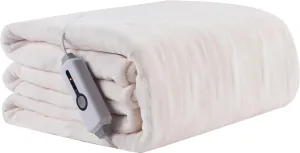 Electric Heated Blanket 72"x84" Full Size, Soft Coral Fleece with 4 Heating Levels and 10 Hours Auto-Off, Machine Washable, Cozy Plush Fabric for Home, White