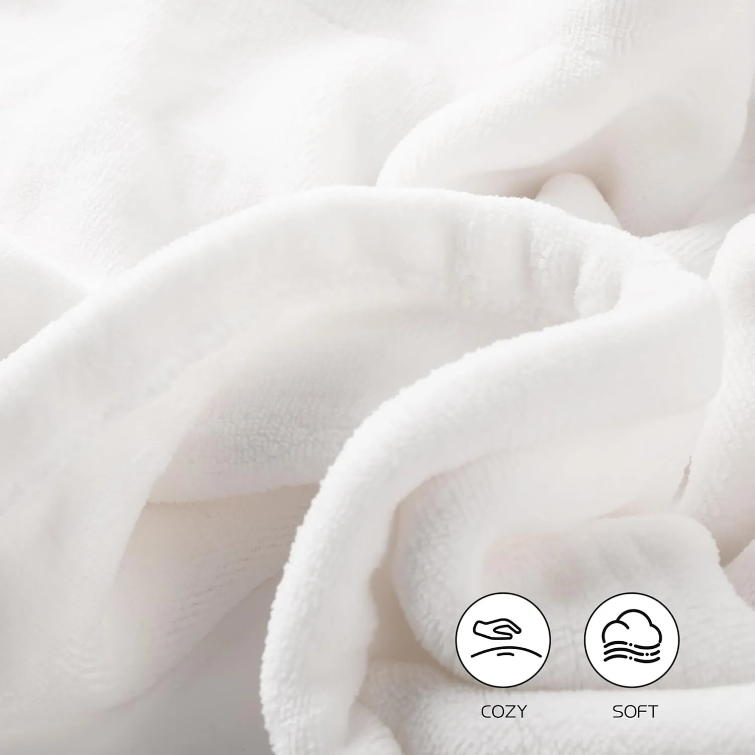 Electric Heated Blanket 72"x84" Full Size, Soft Coral Fleece with 4 Heating Levels and 10 Hours Auto-Off, Machine Washable, Cozy Plush Fabric for Home, White