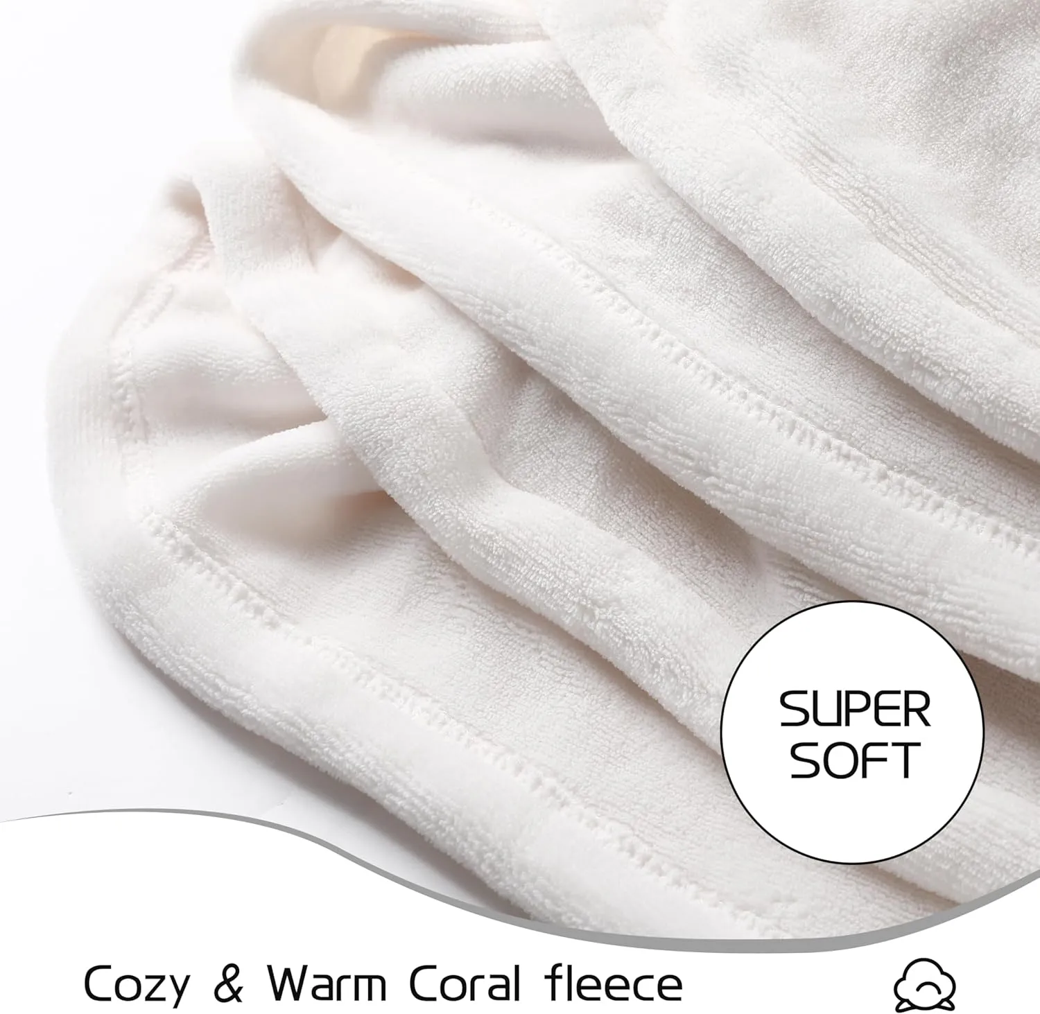 Electric Heated Blanket 72"x84" Full Size, Soft Coral Fleece with 4 Heating Levels and 10 Hours Auto-Off, Machine Washable, Cozy Plush Fabric for Home, White
