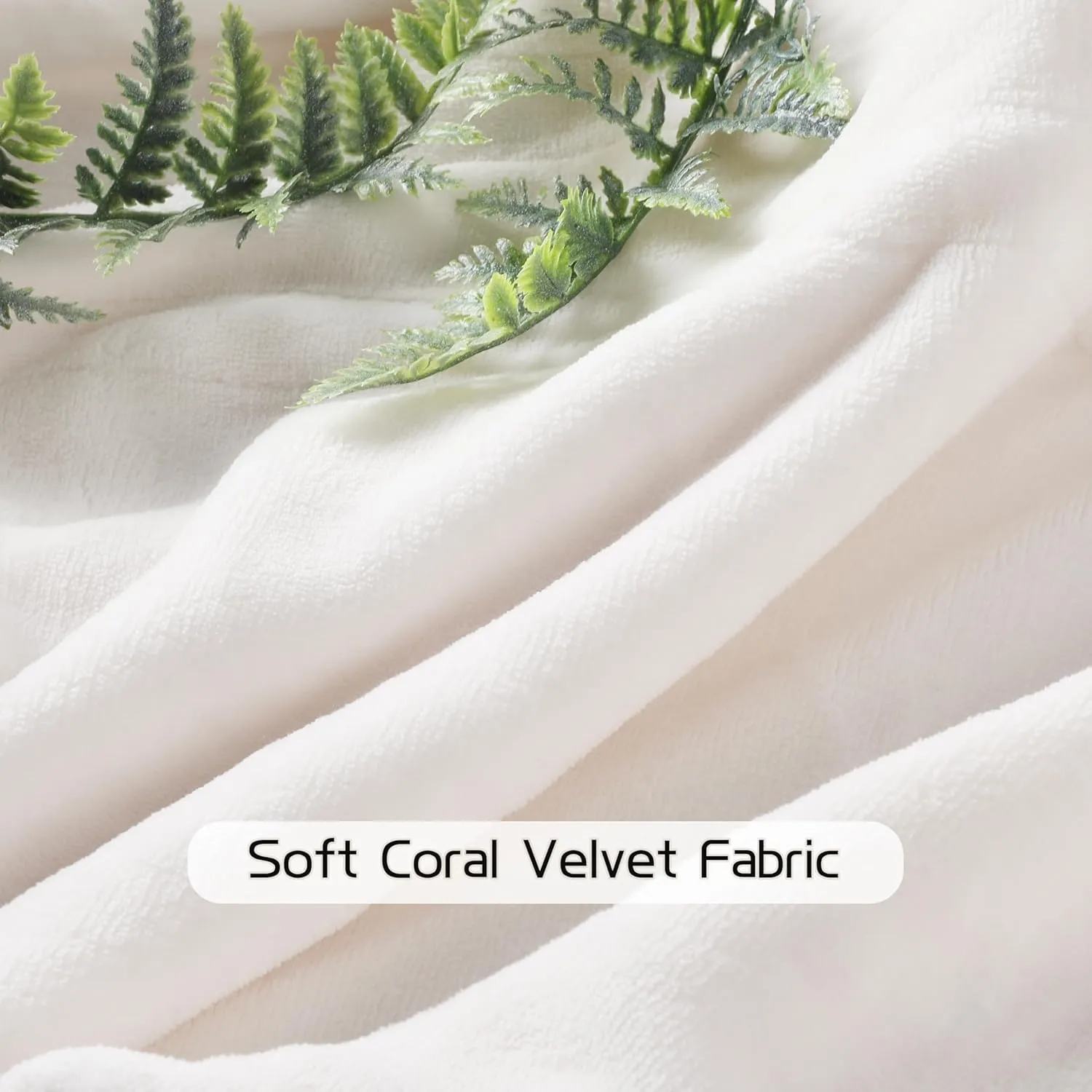 Electric Heated Blanket 72"x84" Full Size, Soft Coral Fleece with 4 Heating Levels and 10 Hours Auto-Off, Machine Washable, Cozy Plush Fabric for Home, White