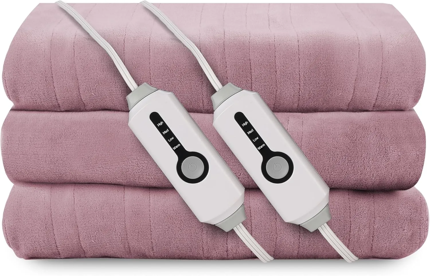 Electric Heated Blanket 84"x90" Queen Size, Soft Coral Fleece, Dual Controllers with 4 Heating Levels and 10 Hours Auto-Off, Machine Washable, Cozy Plush Fabric for Home, Purple