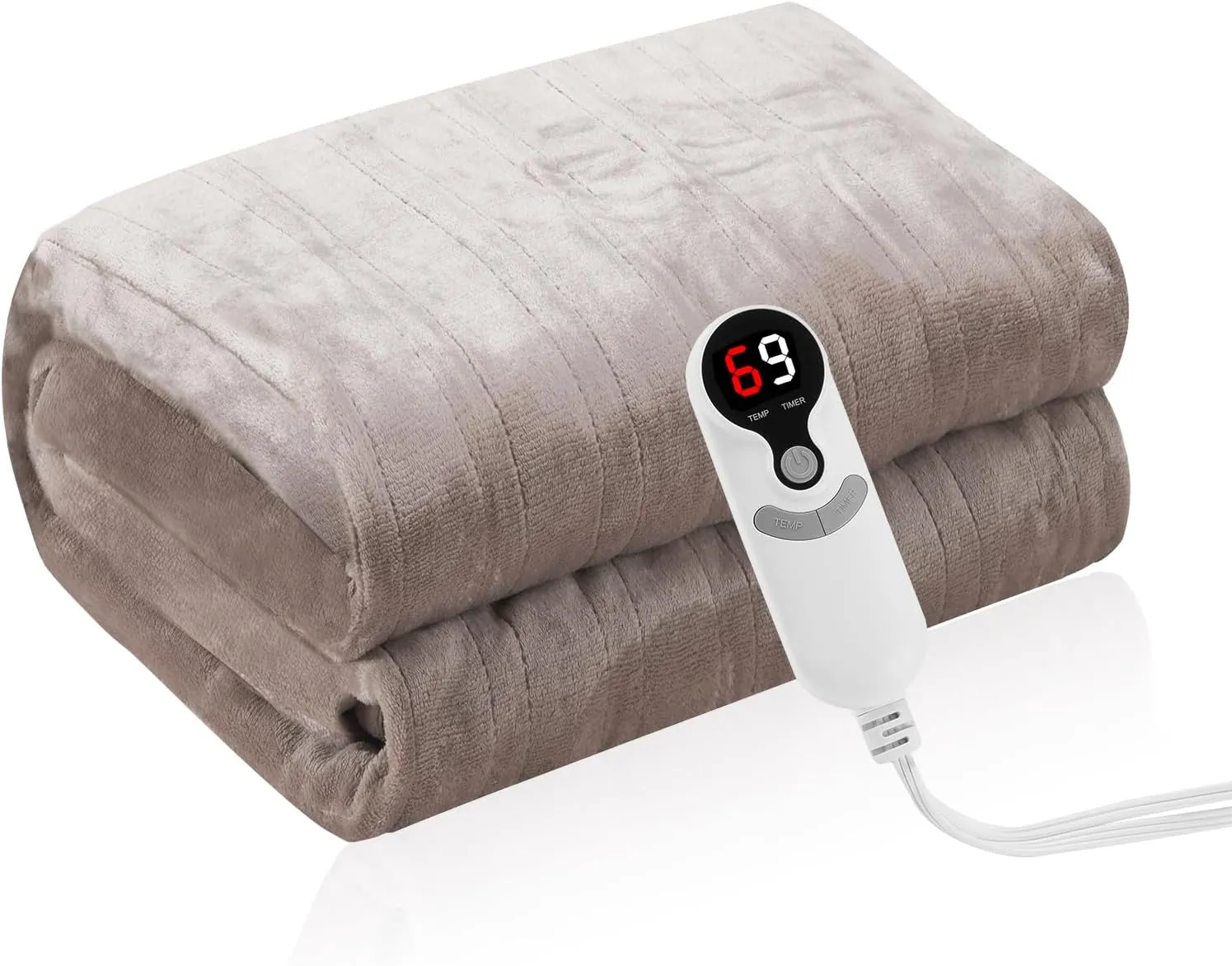 Electric Heated Blanket Full Size 72"x84", 6 Heating Levels & 10 Hours Auto Off Large Oversized, Machine Washable, Camel