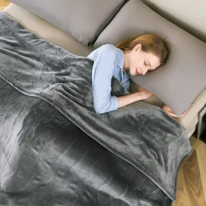 Electric Heated Blanket King Size 100" x 90", Fast Heating Blanket 100% Polyester Soft Flannel, 4 Heating Levels 10 Hours Auto-Off, ETL Certified Dual Controllers, Machine Washable (Grey)