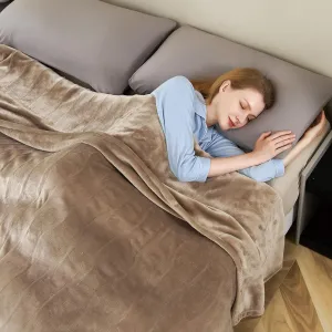 Electric Heated Blanket King Size 100" x 90", Fast Heating Blanket 100% Polyester Soft Flannel, 4 Heating Levels 10 Hours Auto-Off, ETL Certified Dual Controllers, Machine Washable (Taupe)