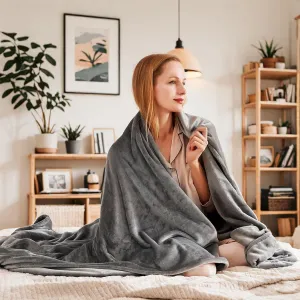 Electric Heated Blanket Queen Size 84"x 90", Dual Control Super Cozy Soft with 5 Heat Levels & 10 Hours Auto Off, Home Office Use & Machine Washable, Gray
