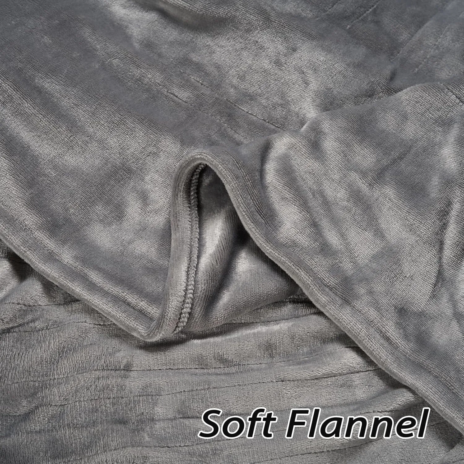 Electric Heated Blanket Queen Size 84"x 90", Dual Control Super Cozy Soft with 5 Heat Levels & 10 Hours Auto Off, Home Office Use & Machine Washable, Gray