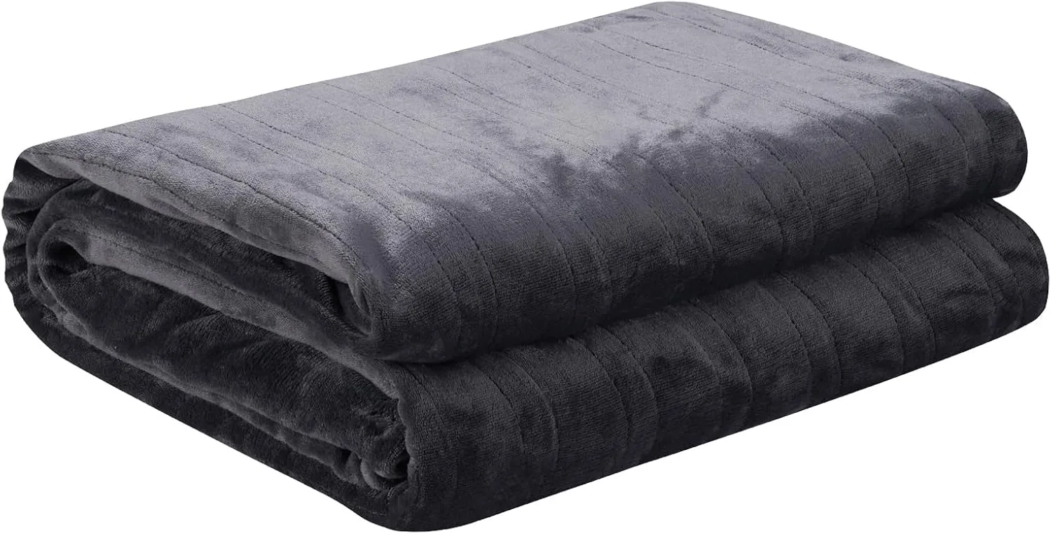 Electric Heated Blanket Queen Size 84"x 90",Dual Control Super Cozy Soft with 5 Heat Levels &10 Hours Auto Off, Home Office Use & Machine Washable, Darkgray
