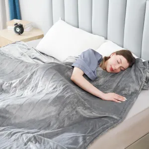 Electric Heated Blanket Throw 50" x 60", Super Cozy Soft Flannel with 6 Heating Levels & 3 Hours Auto Off, Machine Washable, Home Office Use, Gray