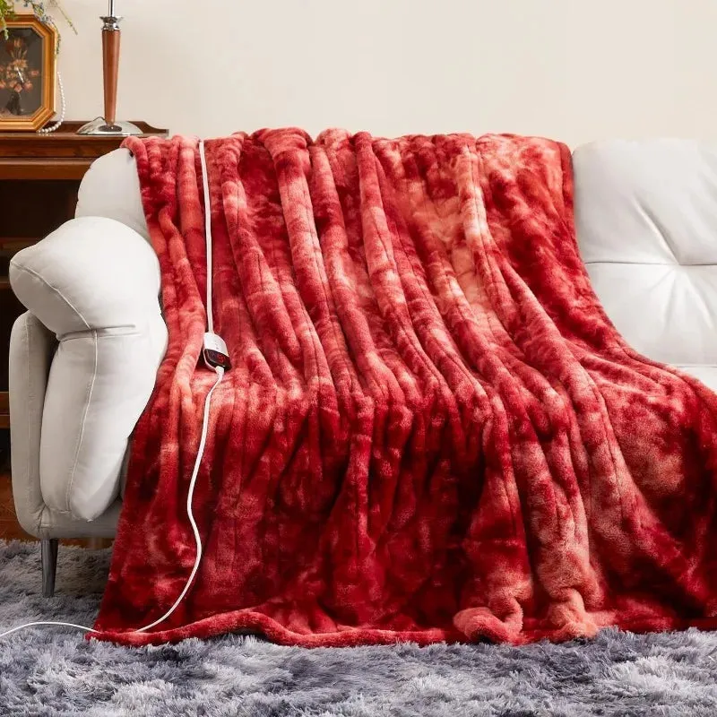 Electric Heated Throw，6 Heating Levels & 4 Hours Auto Off, Washable Blanket with Over-Heat Protection, ETL Certification