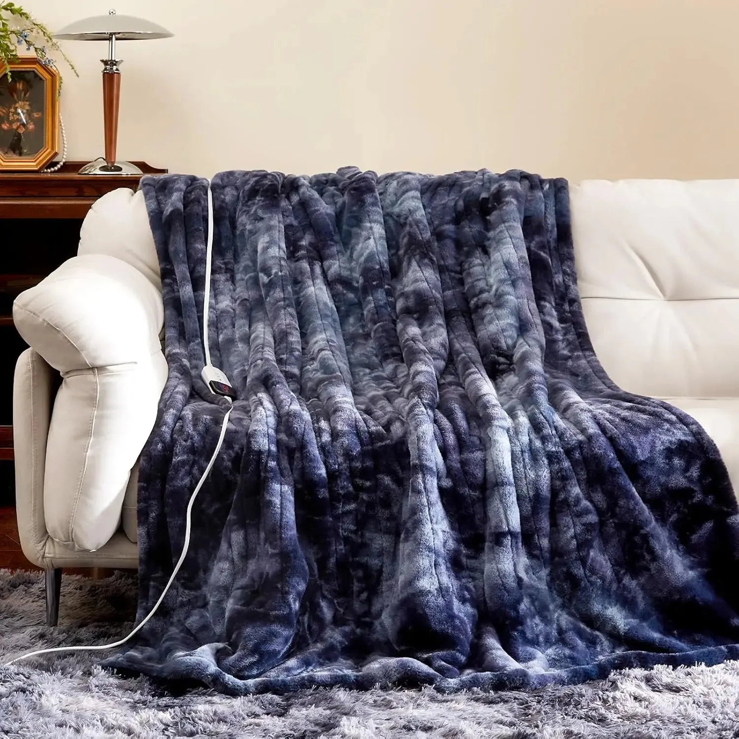 Electric Heated Throw，6 Heating Levels & 4 Hours Auto Off, Washable Blanket with Over-Heat Protection, ETL Certification